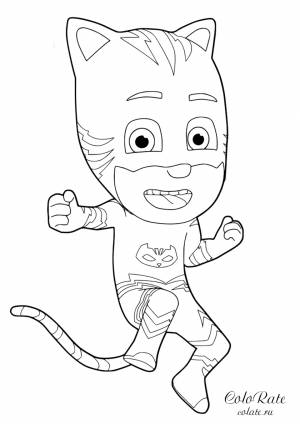 Раскраска Кэтбой в прыжке