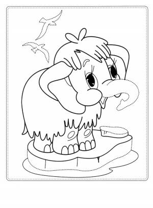 Мама для мамонтёнка раскраска