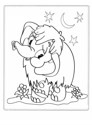 Раскраска Мама для Мамонтенка