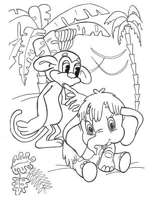 Мама для мамонтёнка раскраска