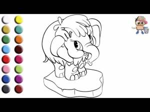 Раскраска для детей МАМА ДЛЯ МАМОНТЕНКА