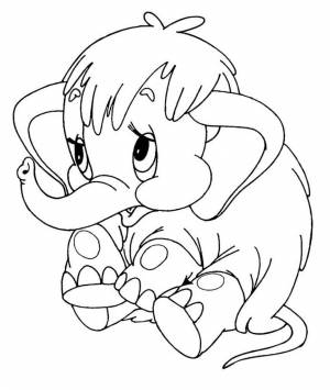 Раскраска мама для мамонтенка