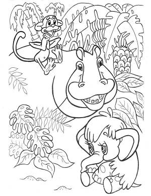 Раскраска Мама для Мамонтенка