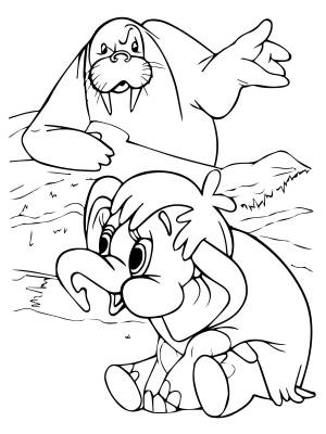 Мамонтёнок и морж