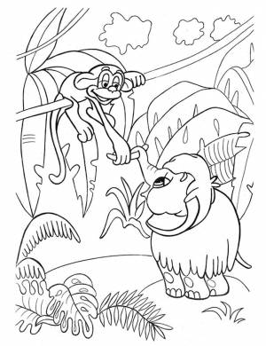 Мамонтенок раскраска