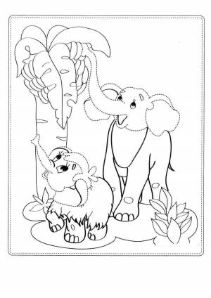 Мамонтенок раскраска