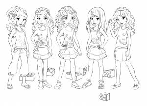 Раскраски Lego Friends подружки из Хартлейк Сити