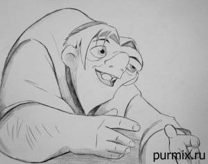 Как нарисовать Квазимодо из Горбун из Нотр-Дама простым карандашом