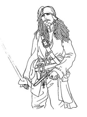 Раскраски Джек воробей