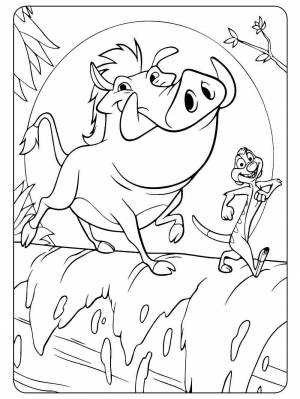 Раскраски Тимон и Пумба