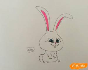 Как нарисовать кролика Снежка из Тайная жизнь домашних животных карандашом поэтапно