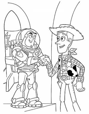 Раскраски Раскраска Шериф вуди и базз история игрушек, Download print coloring page