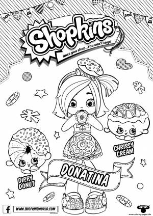 Print shopkins season 6 Doll Chef Club Donatina coloring pages