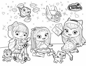 Литтл Чармерс пишут письма и делают открытки, раскраска для скачивания