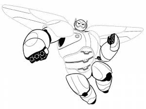 Раскраски макс, Раскраска Хиро и бэймакс город героев