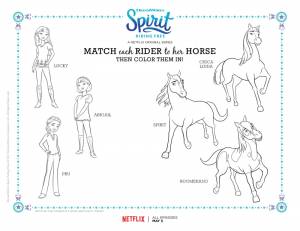 Бесплатная раскраска Спирит из Spirit Riding