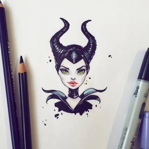 Малефисента рисунок карандашом