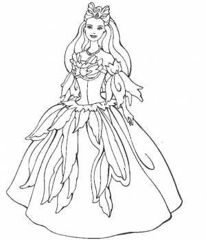 Раскраски Принцесса, Раскраска Барби принцесса лебедь Барби