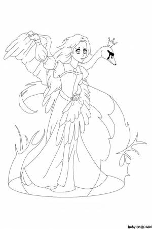 Раскраска Принцесса Лебедь