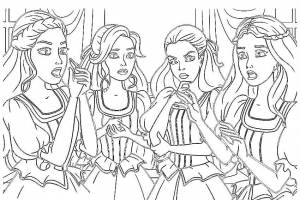 Раскраски Принцесса, Раскраска Барби принцесса лебедь Барби