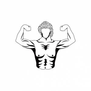 Геракл, сын зевса, герой греции и бог геракл, сильный человек без векторного дизайна логотипа лица