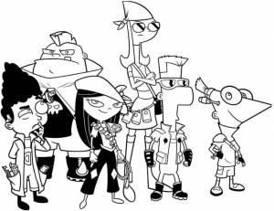 Раскраска Финес и Ферб