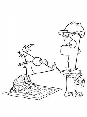 Раскраски Финес и Ферб   в формате