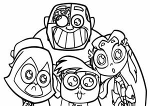 Раскраска Юные титаны вперед