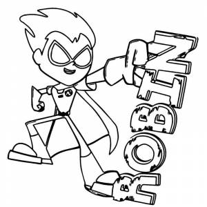 Раскраска Робин Юные титаны вперед