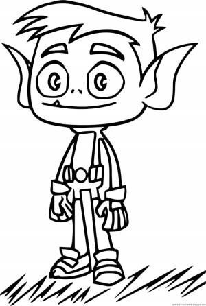 Раскраска юные титаны