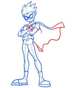 Как нарисовать Робина из Юных Титанов