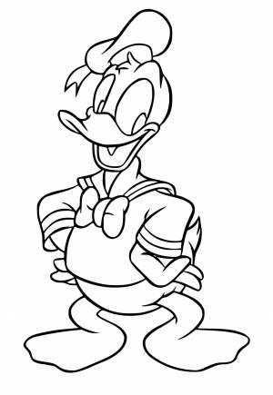 Раскраска Дональд Дак Радость