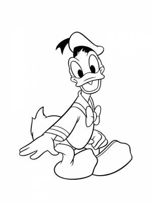 Раскраска Дональд Дак  листе  для девочек