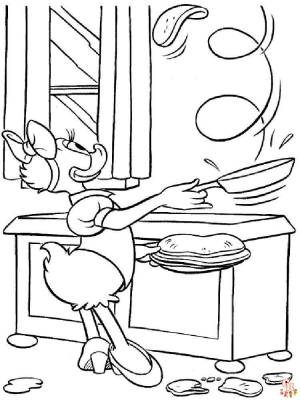 Забавные страницы для раскрашивания Дональда Дака для детей