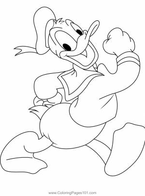 Walking Donald Duck Coloring Page