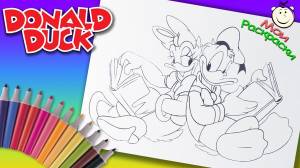 Дональд и Дейзи Дак Раскраска для Детей Раскраски Для Маленьких из мультиков Дисней
