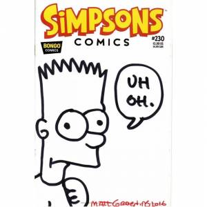 Журнал с собственноручным рисунком и автографом мультипликатора Мэтта Гроунинга