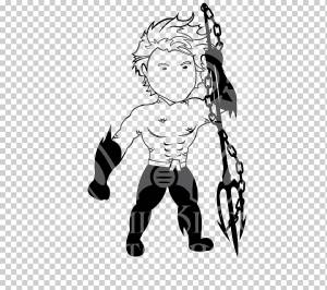 Line art Силуэт Мультфильм Эскиз, Лига Справедливости, чиби, легендарное существо, белый, рука png