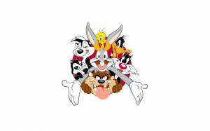 Обои весёлые мелодии, bugs bunny, луни тюнз, Looney tunes, daffy duck на рабочий стол