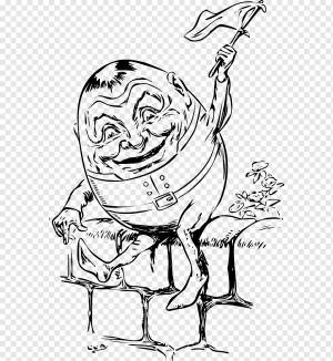 Футболка Шалтай-Болтай Детский стишок Mother Goose, Футболка, белый, млекопитающее, монохромный png