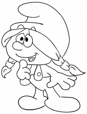 Раскраски Раскраска Смурфик притворился смурфеттой смурфики, Download print coloring page