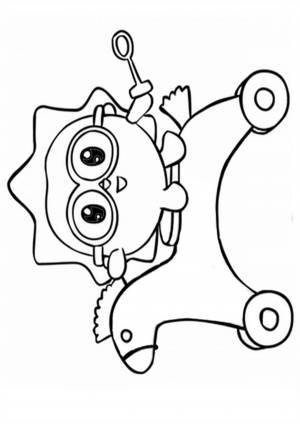 Раскраска Ёжик на лошадке