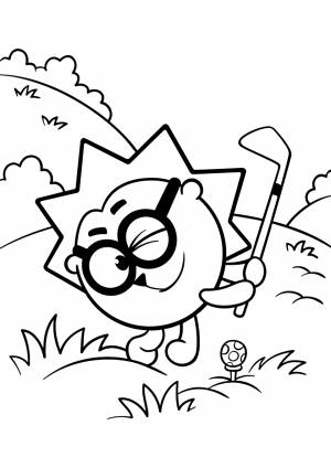 Раскраска Ежик замахнулся для удара