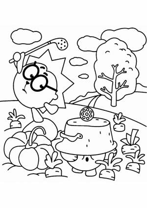 Раскраска Ежик гольфист