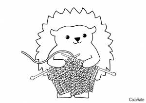 Раскраска Ежик со спицами