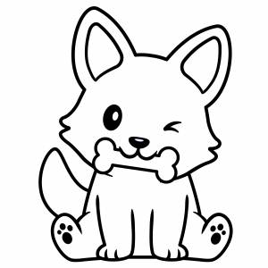 Щенок с косточкой