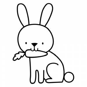 Раскраска Заяц с морковкой для малышей