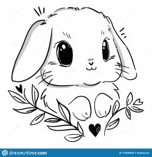 Раскраска милый заяц