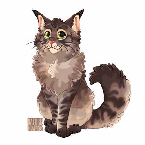 Иллюстрация Мейн-кун в стиле 2d, детский, книжная графика