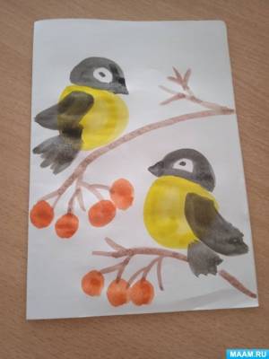 Мастер-класс по рисованию «Синицы на рябине»
